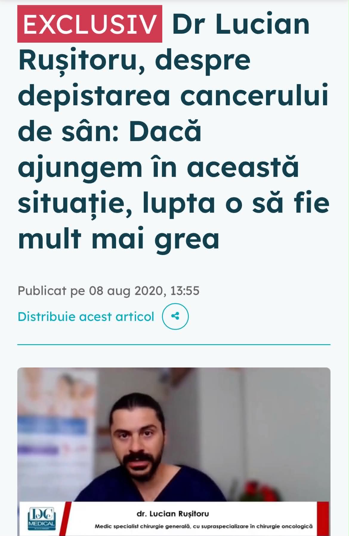 DC Medical — Cancerul de sân. De la diagnostic până la recuperare. Prin ce trece pacienta